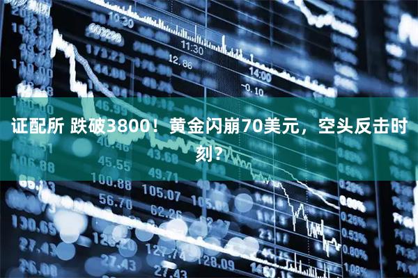 证配所 跌破3800！黄金闪崩70美元，空头反击时刻？